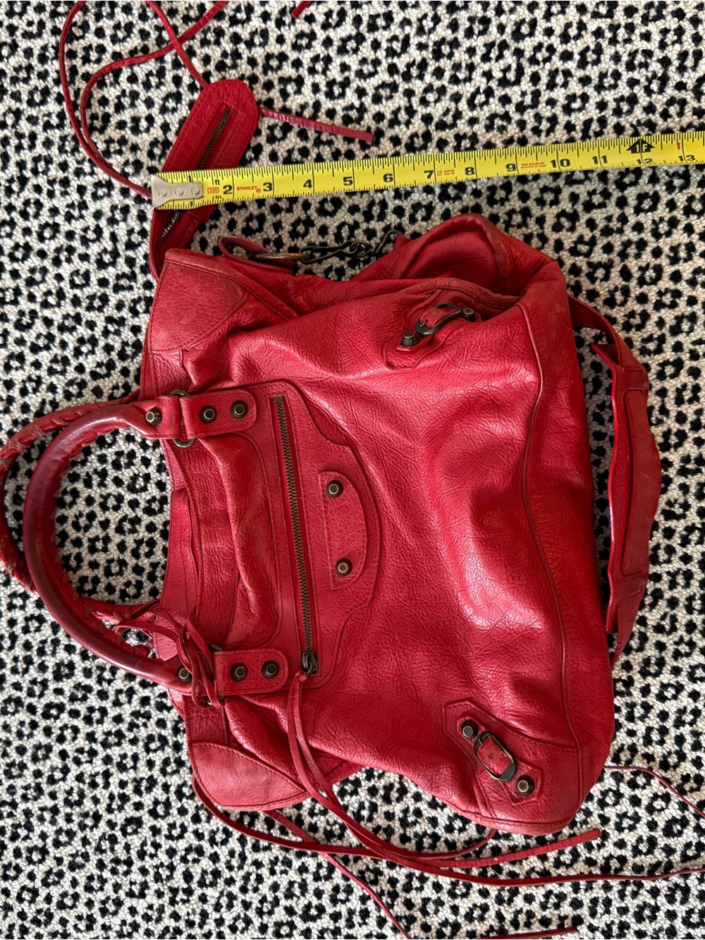 Authentic Balenciaga Red City Bag - Picture 5 of 9